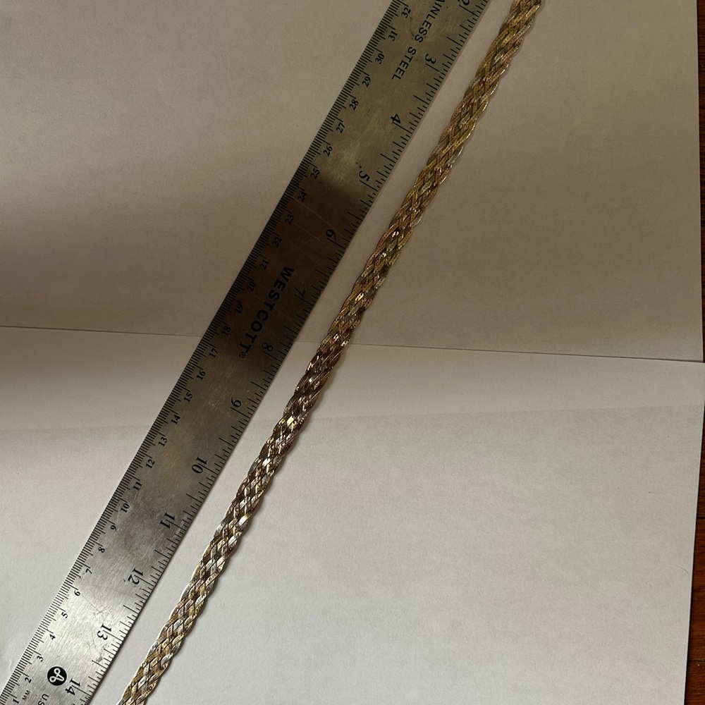 Vintage Italian Gold Over Sterling Braided Necklace